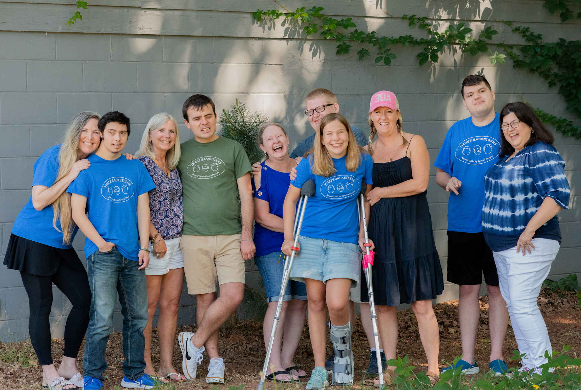 The Basketeer team in a group photo outside 