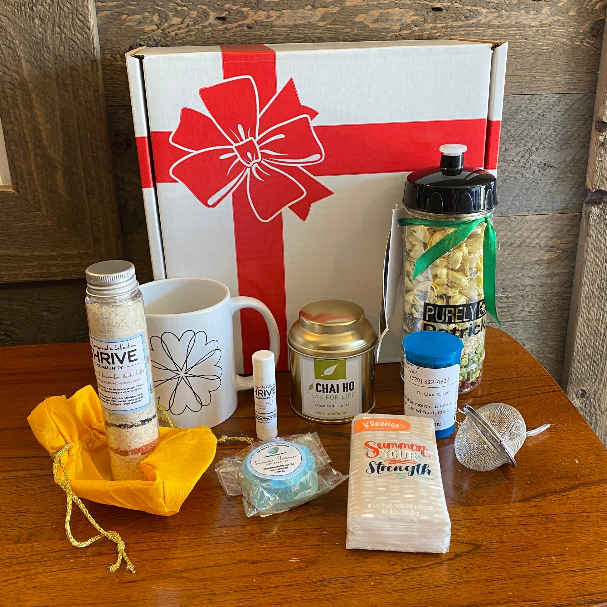 Shippable version of Be Well gift basket 