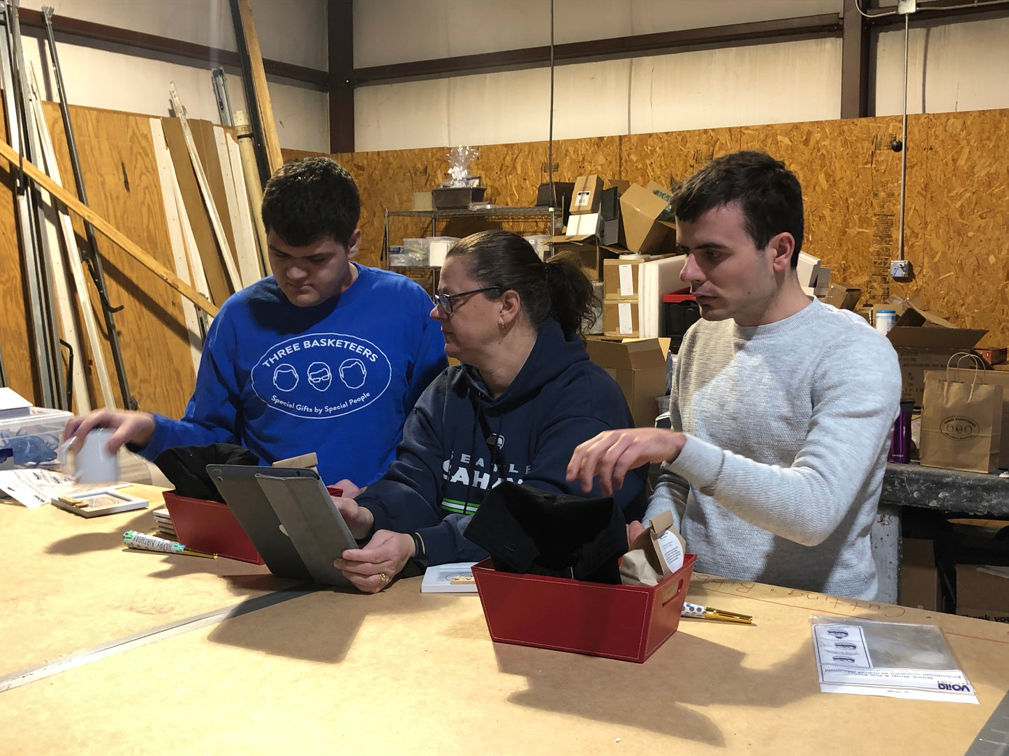 Disabled employees working together on orders