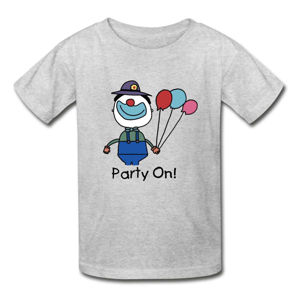 Birthday Clown Tagless T-Shirt for Kids - heather gray